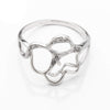 Split Shank Swirls Ring Pearl Setting with CZ's and Round Cup & Peg Mounting in Sterling Silver 9mm