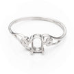 Floral Ring with Oval Prong Mounting in Sterling Silver for 4x6mm Stones