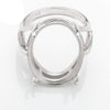 Split Shank Ring with Oval Prongs Mounting in Sterling Silver 16x24mm