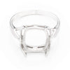 Ring with Rectangular Prongs Mounting in Sterling Silver 12x13mm