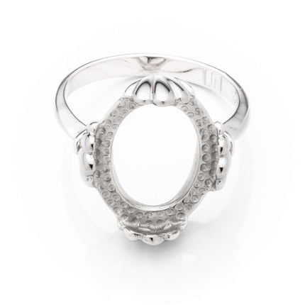 Tapered Ring with Oval Bezel Mounting in Sterling Silver 11x13mm