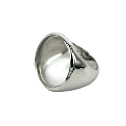 Simplistic Ring with Round Bezel Mounting in Sterling Silver 20mm