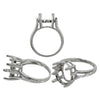 Tapered Ring with Oval Prongs Mounting in Sterling Silver 12x14mm