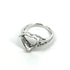 Heart Ring with Heart Prongs Mounting in Sterling Silver 8x9mm