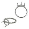 Classic Round Cab Ring with Prong Mounting in Sterling Silver 10mm
