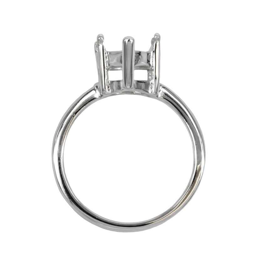 Hollow Pear Ring Setting with Pear Prongs Mounting in Sterling Silver 9x13mm
