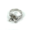 Cross-Over Ring with Peg Mounting in Sterling Silver 11mm