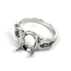 Textured Ring with Oval Prongs Mounting in Sterling Silver 8.5x10mm