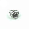 Rose Cross-Over Ring with Cup and Peg Mounting in Sterling Silver 9mm