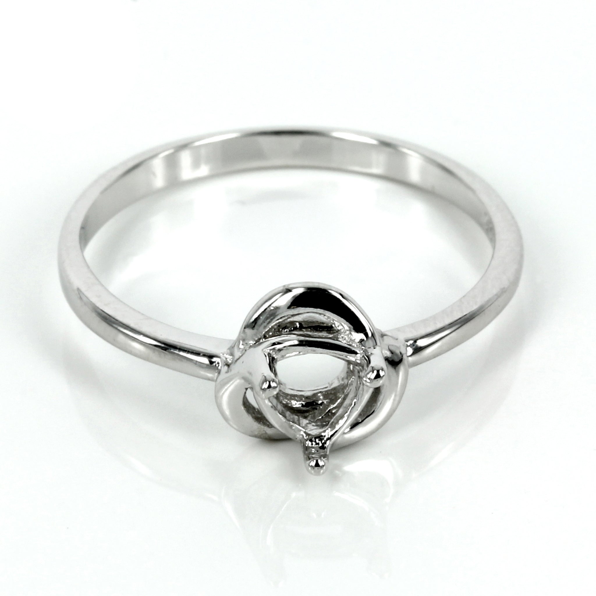 Celtic triad inspired ring with trillion setting in sterling silver 5mm
