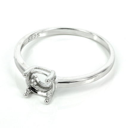Classic Basket Setting Ring in Sterling Silver for 6.5mm Round Stones