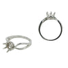Cross-Over Split-Shank Ring in Sterling Silver for 6mm Round Stones