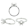 Classic 6-Prong Basket Ring in Sterling Silver for 8mm Round Stones