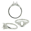 Heart Split Shank Ring in Sterling Silver for 7x9mm Oval Stones