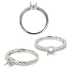 Harlequin Shoulders Ring in Sterling Silver for 4mm Round Stones