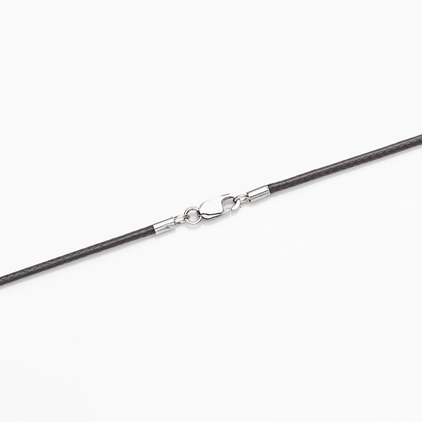 Waxed Black Cotton Cord Necklace