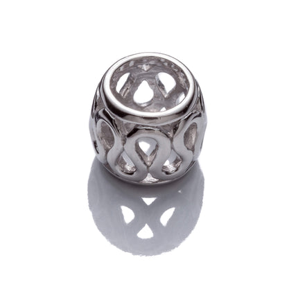 Molten or Vine Round Spacer Bead in Antique Sterling Silver 6.56x7.9mm