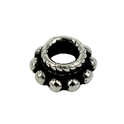 Rondelle Spacer Bead in Antique Sterling Silver 6.6x3.02mm
