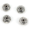 Rondelle Bead with Flower Motif in Sterling Silver 10x6mm