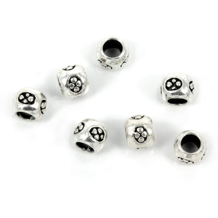 Round Patterned Bead in Sterling Silver 5x5mm