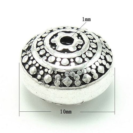 Frolic Half-Round Spacer Bead in Antique Sterling Silver 9.7x3.4mm