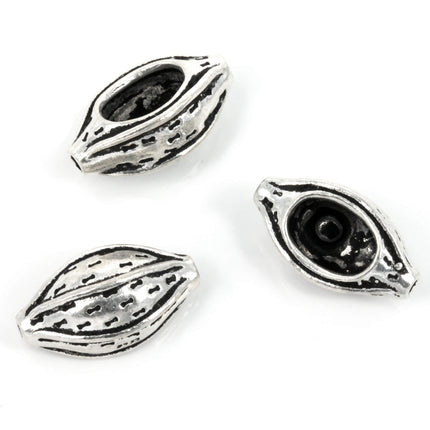 Seed Pod Bead in Sterling Silver 10x18mm