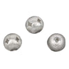 Brushed Texture Round Bead With Diamond Cutaways in Sterling Silver 10x10x9mm