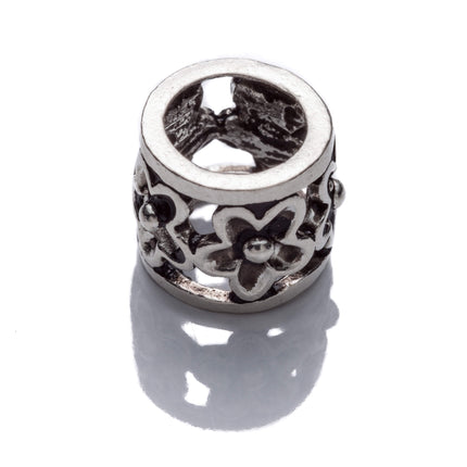 Flower Spacer Bead in Antique Sterling Silver 10.9x10.9x8.7mm