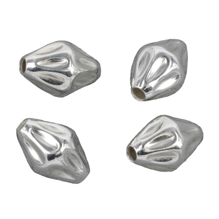 Dimpled Bicone Bead in Sterling Silver