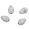 Corrugated Teardrop Bead in Sterling Silver 11x7x7mm