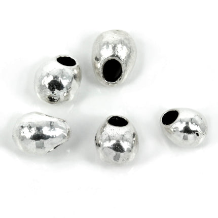 Pear Shape Bead in Sterling Silver 6x8mm