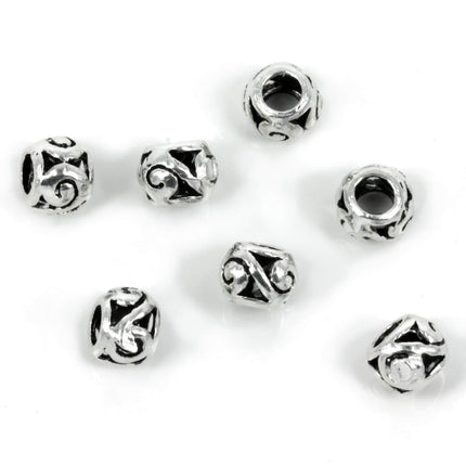 Round Open Interior Bead in Sterling Silver 5x5mm