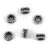 Stacked Corrugated Pattern Spacer Bead in Sterling Silver 5x3mm