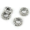 Patterned Torus Bead in Sterling Silver 10x3mm