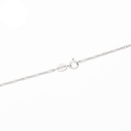 Sterling Silver Twisted Singapore Chain Necklace 1.4mm 16