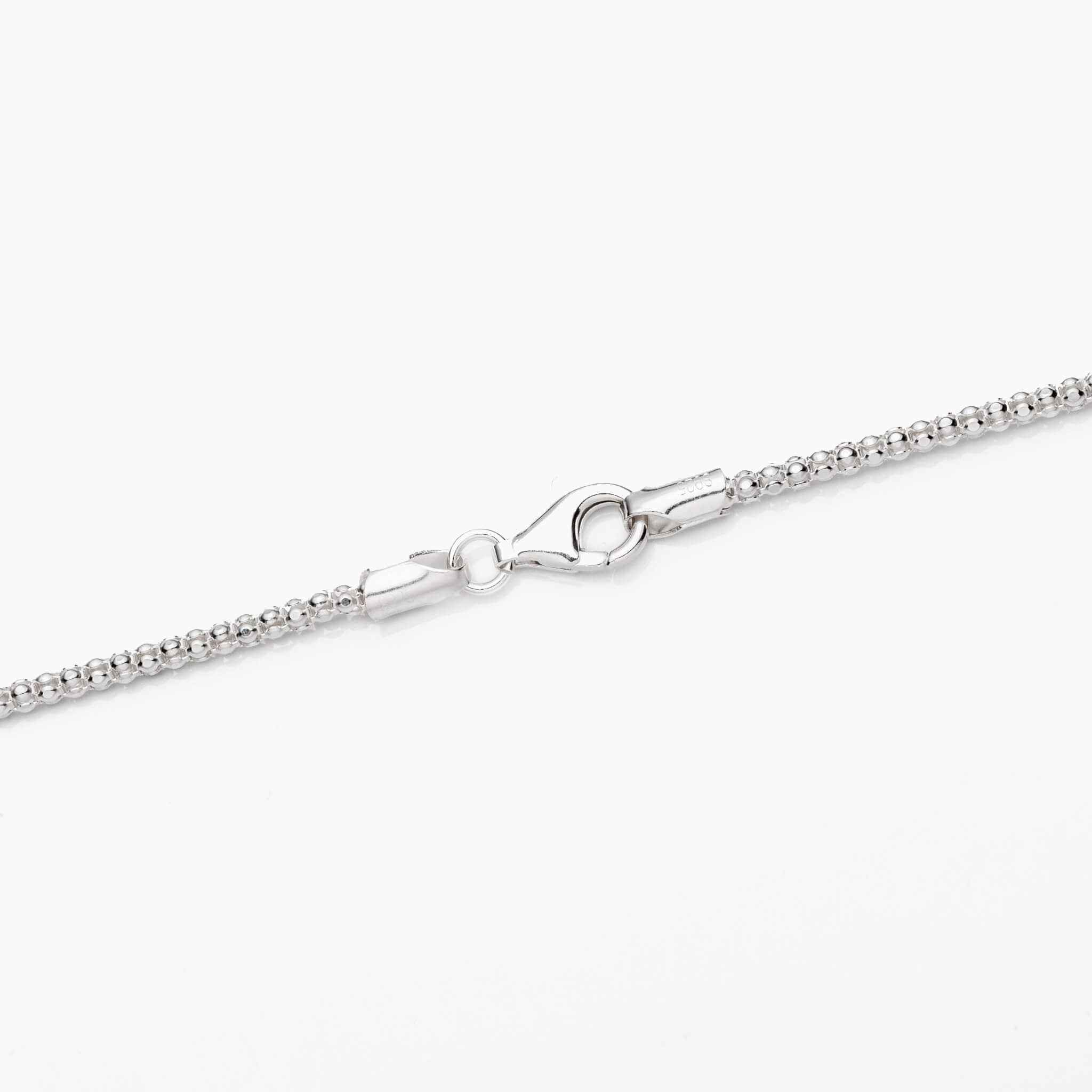 Sterling Silver Popcorn Chain Necklace 2.5mm 18