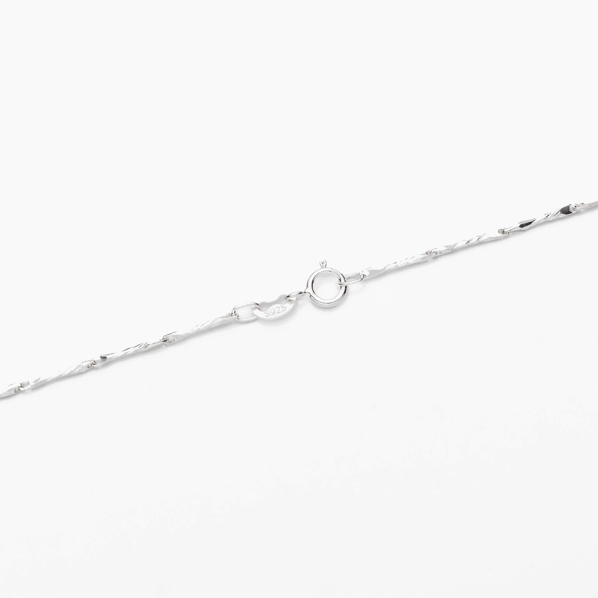 Sterling Silver Design Pattern Bar Chain Necklace 1.2mm 18