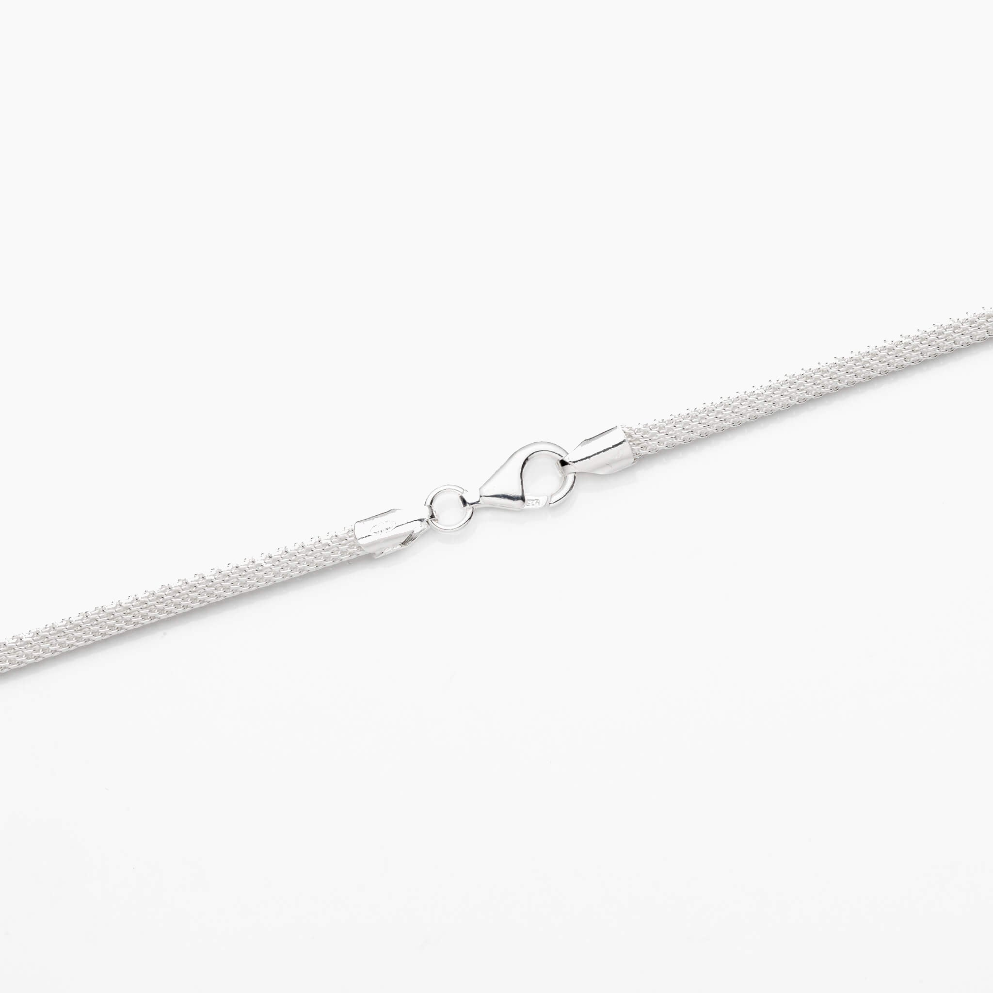 Sterling Silver Mesh Chain Necklace 3mm 18