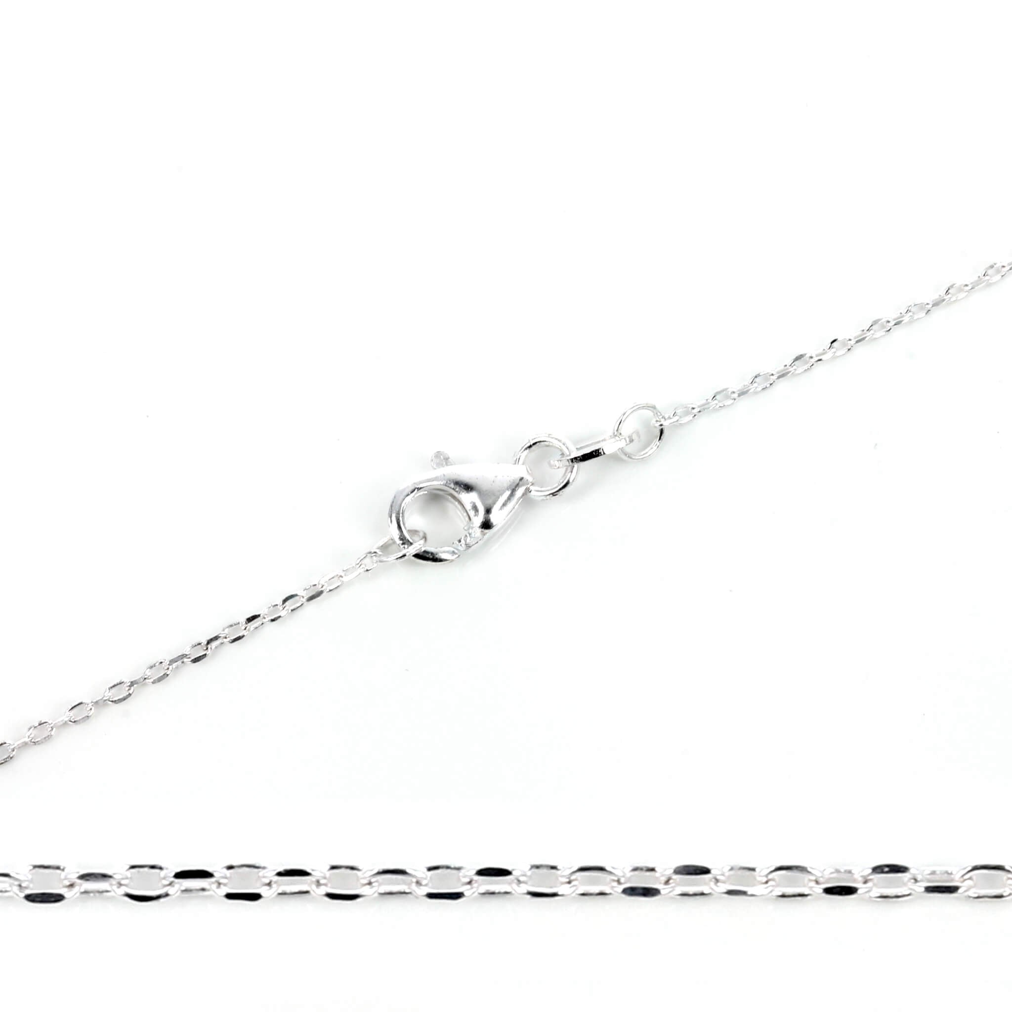 Sterling Flat Cable Chain Necklace 0.8mm 16″ (41cm) 18