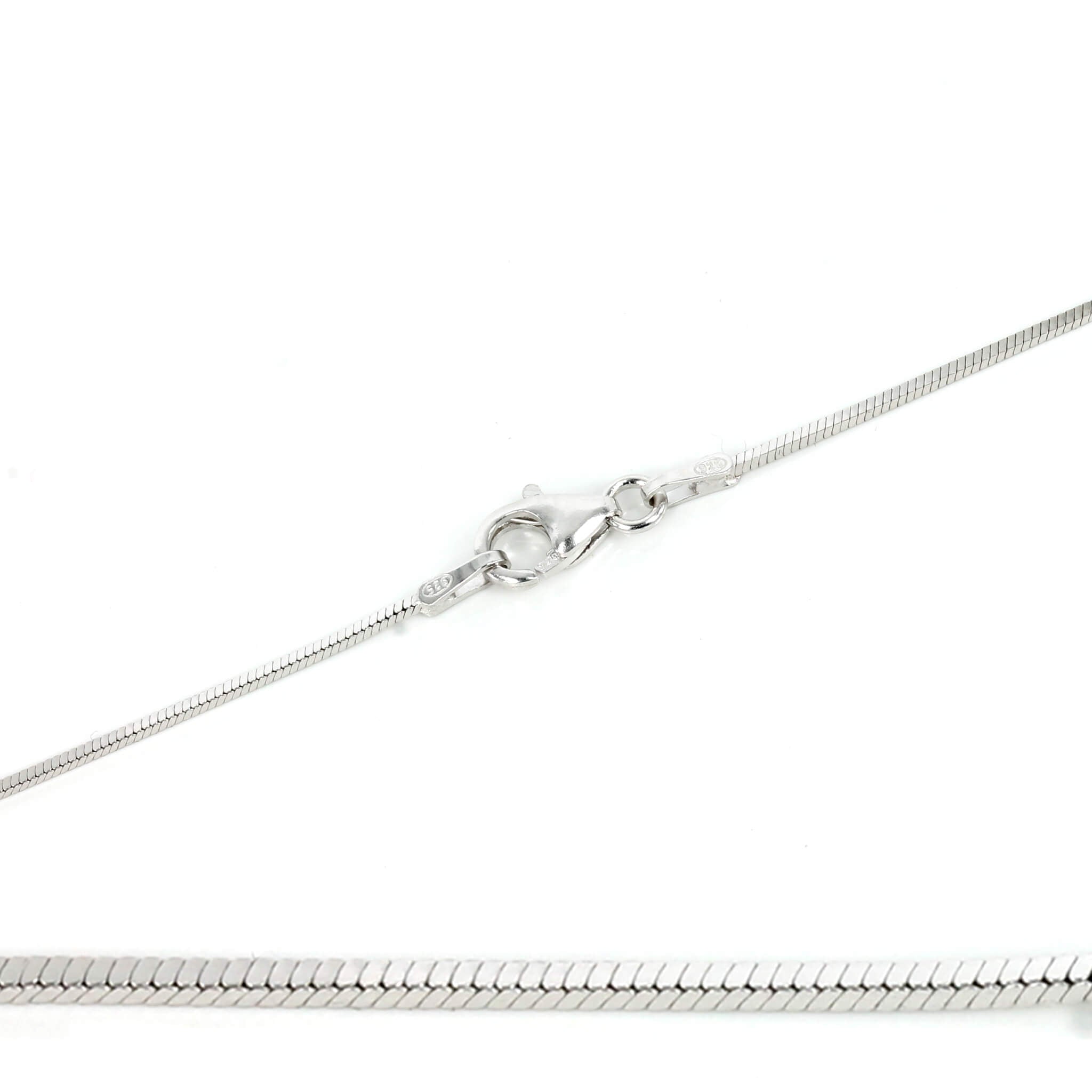 Sterling Silver Flat Snake Chain Necklace 1.2mm 16″ (41cm) 18
