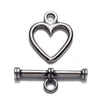 Heart Toggle Clasp in Sterling Silver 21.1x11.7mm