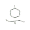 Floral Toggle Clasp in Sterling Silver 13x16mm