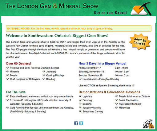 Come visit us at the London Gem & Mineral Show