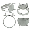Split Shank Platform Ring in Sterling Silver for 13x18mm Oval Cabochons