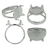 Split Shank Platform Ring in Sterling Silver for 13x18mm Oval Cabochons