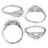 Pear CZ Accent Ring in Sterling Silver for 5x7mm Oval Stones