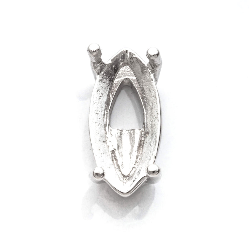 Marquise Multi-Purpose Jeweler Setting Pendant with Marquise Basket Mounting in Sterling Silver - Various Sizes