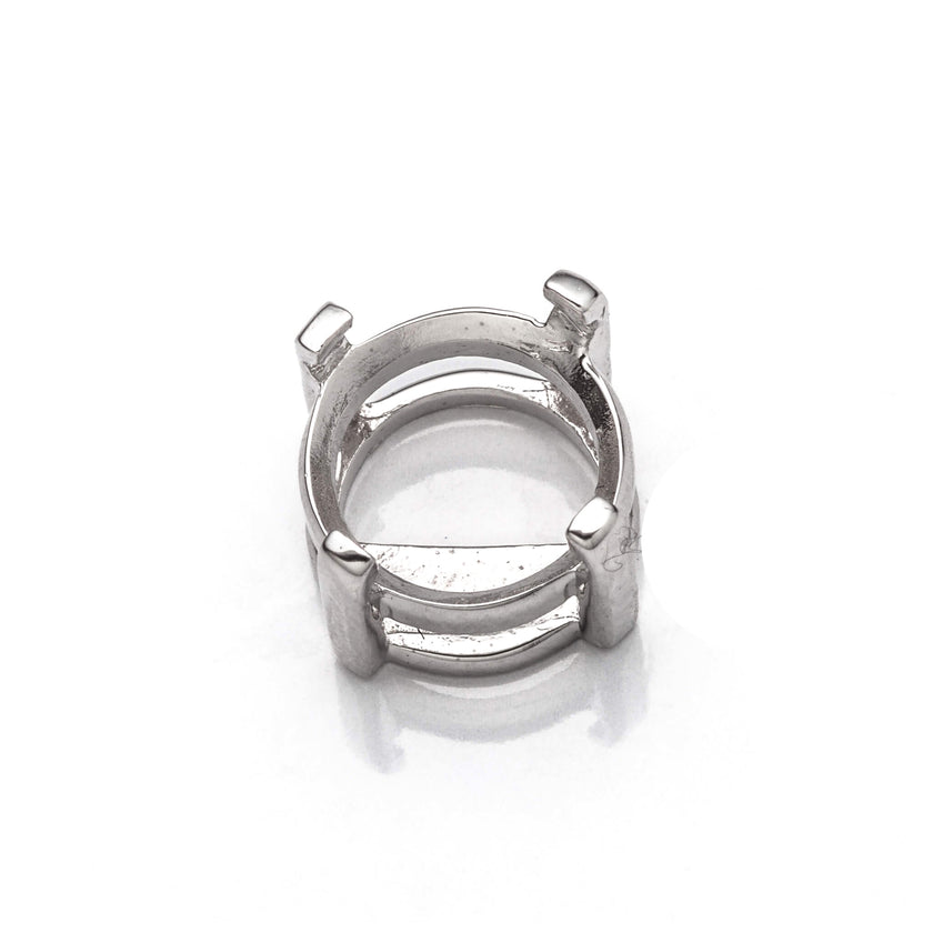 Round Basket Multi-Purpose Jeweler Setting Pendant with Round Basket Mounting in Sterling Silver - Various Sizes