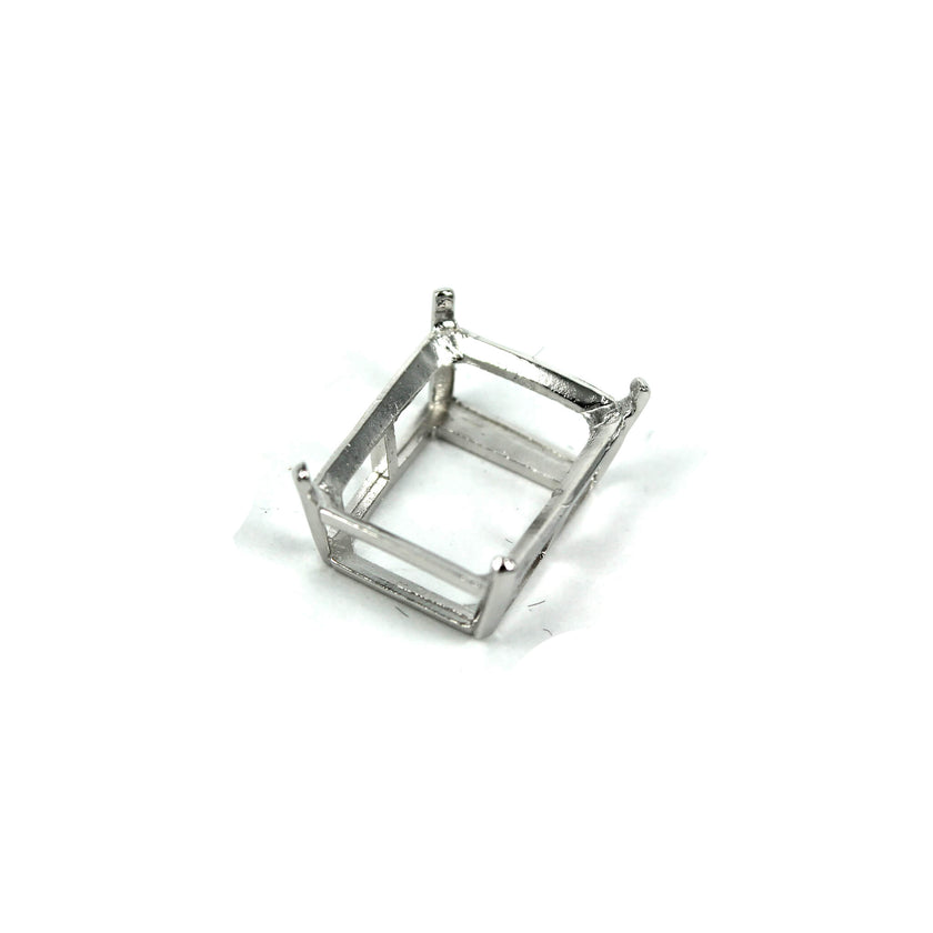 Rectangular Multi-Purpose Jeweler Setting Pendant with Rectangular Basket Mounting in Sterling Silver - Various Sizes