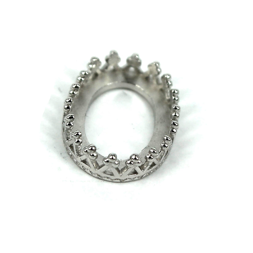 Dolly Multi-Purpose Jeweler Setting Pendant with Oval Bezel Mounting in Sterling Silver Various Sizes